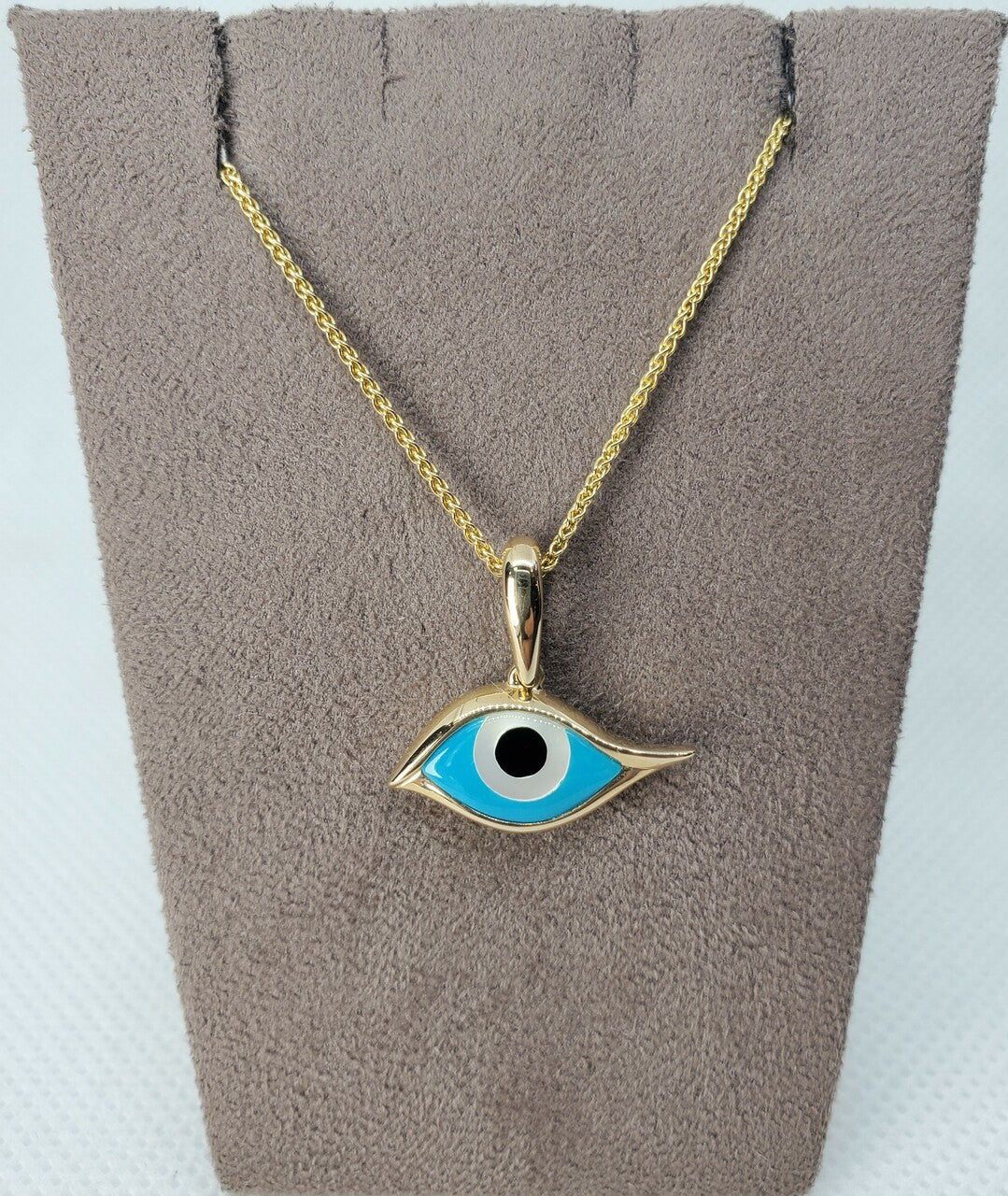 Kabana Mother of Pearl, Onyx & Turquoise Evil Eye Pendant| 804-00222