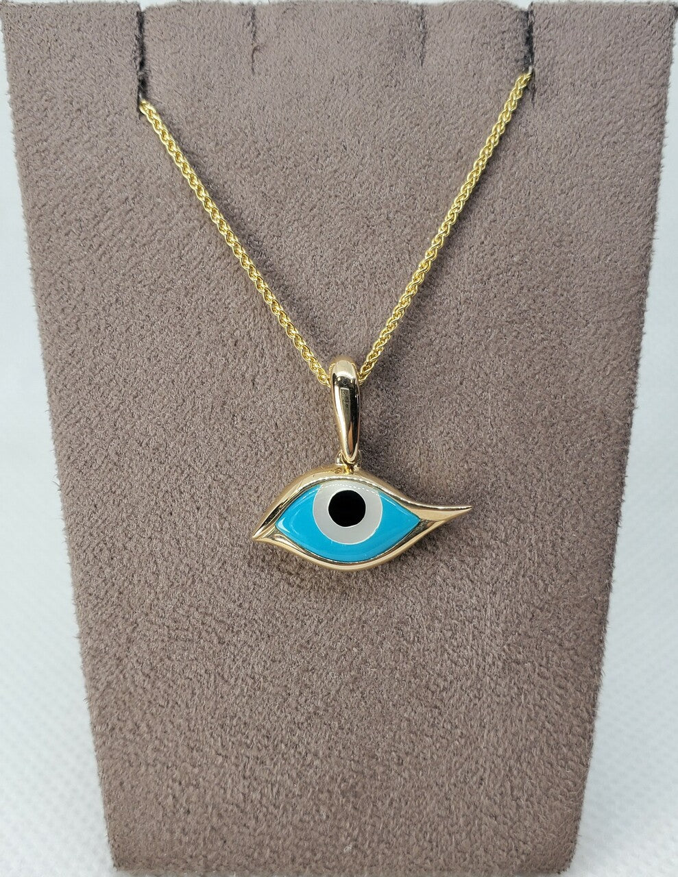 Kabana Mother of Pearl, Onyx & Turquoise Evil Eye Pendant| 804-00222