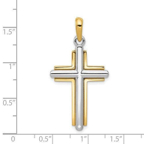 14k Two-tone Cross | CG10