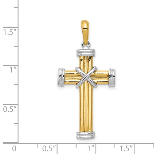 14k Two-tone Latin Cross