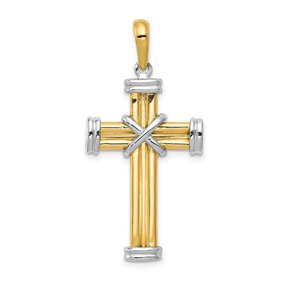 14k Two-tone Latin Cross