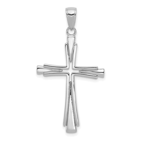 14k Polished Solid Cross Charm | D1541