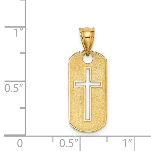 14k Polished Cross Cut-out | D3794