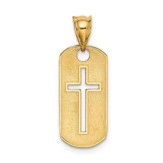 14k Polished Cross Cut-out | D3794