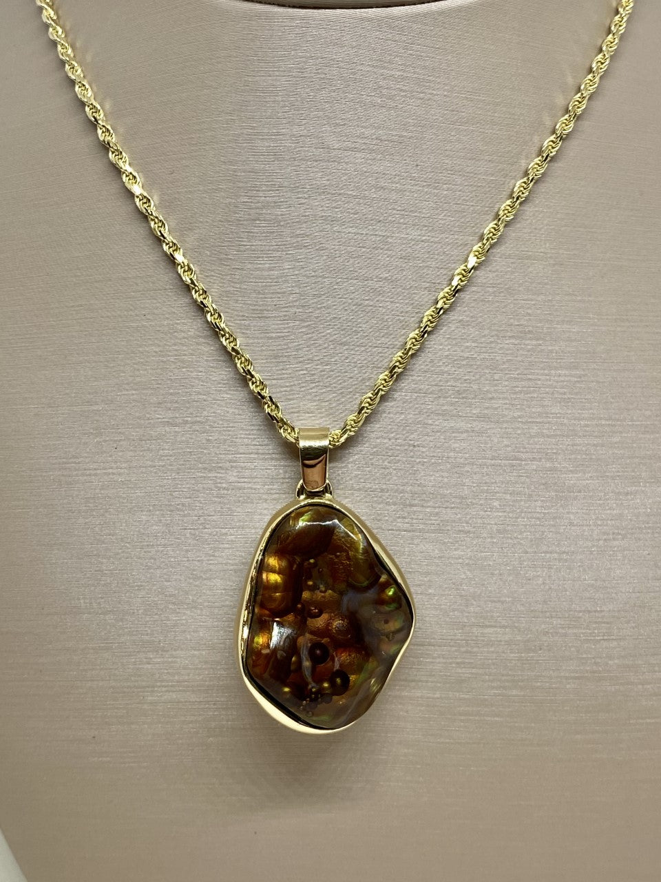 Custom Made 27.26ct Fire Agate Pendant