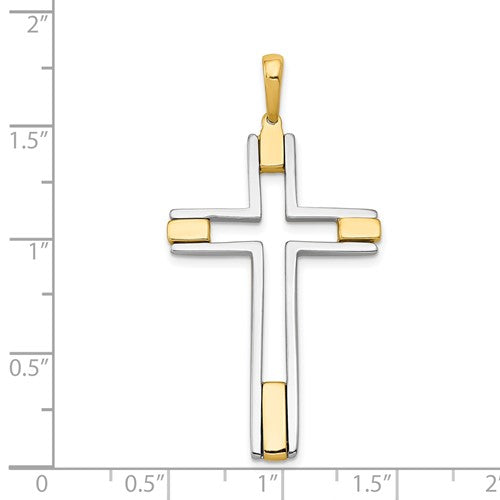 14k Two-tone Fancy Cross