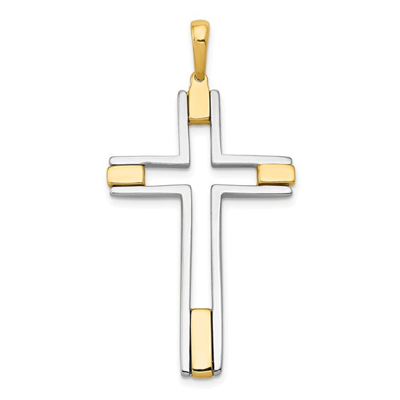 14k Two-tone Fancy Cross