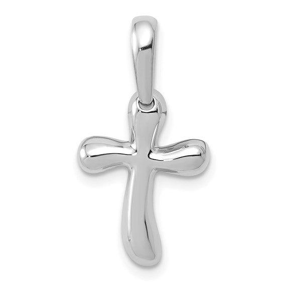 14k White Gold Small Freeform Cross | K366