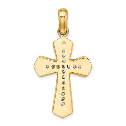 14K Two-tone Polished Cross